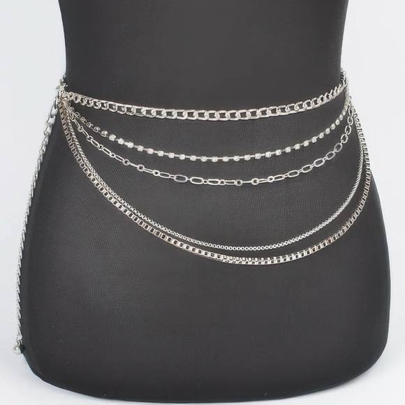 Multi Layered Metal Chain Belt - Picture 1 of 1